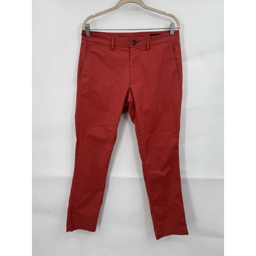 Men's Slim Chino Pants in Rust Red